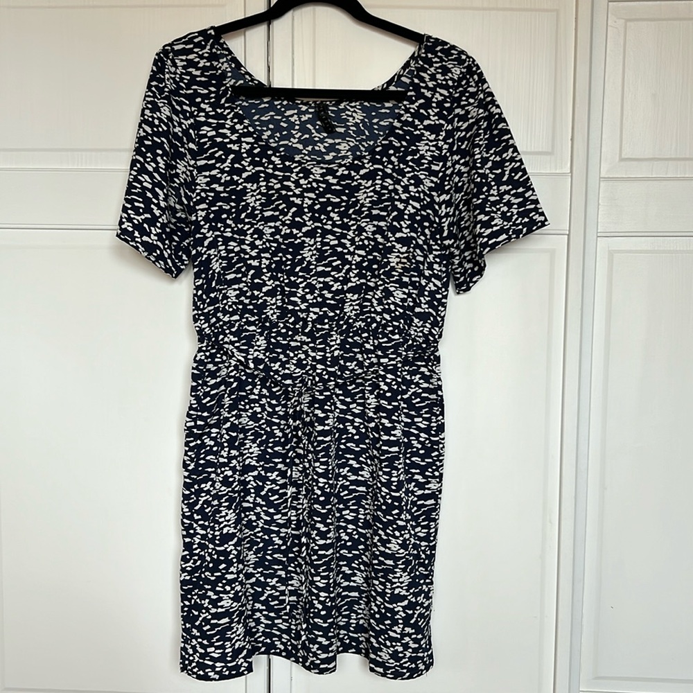 Blue Everly dress, size 3, elastic waist with tie detail